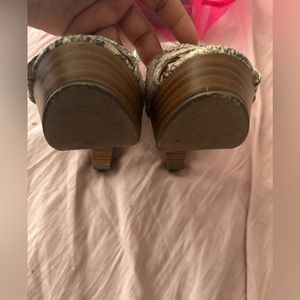 Snake skin straps heels